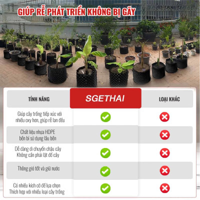Chậu Cây Air Pot Làm Từ Nhựa HDPE Và Không Dễ Bị Vỡ, Dễ Sử Dụng, Tái Sử Dụng Đơn Giản, Thân Thiện Với Môi Trường SGE