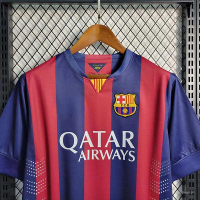 Áo Bóng Đá Retro Barcelona 2014 - Sân Nhà bản cao cấp vải Cotton Polyester