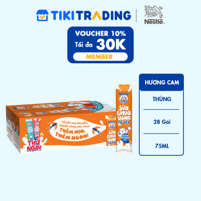 Thùng 28 gói Sữa chua Tổ Yến Nestlé Yogu Gấu Hương Cam 28x75ml