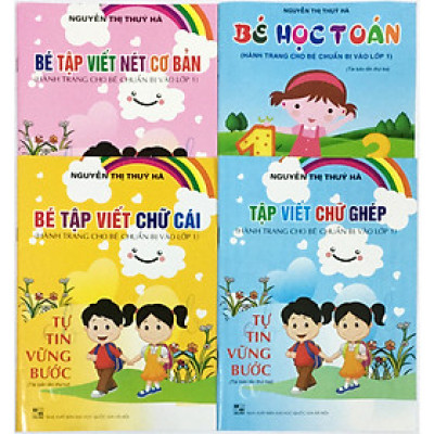 Combo Bé Tập Viết Và Bé Học Toán (tặng kèm 1 tờ sticker dán hình ngôi sao 36 hình)