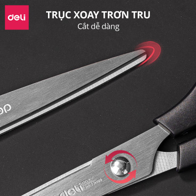 Kéo Văn Phòng Lưỡi Thép Không Gỉ Deli - Kéo Cắt Giấy Đa Năng Học Sinh Văn Phòng - Nhiều Kích Thước 16/17/18/21 CM