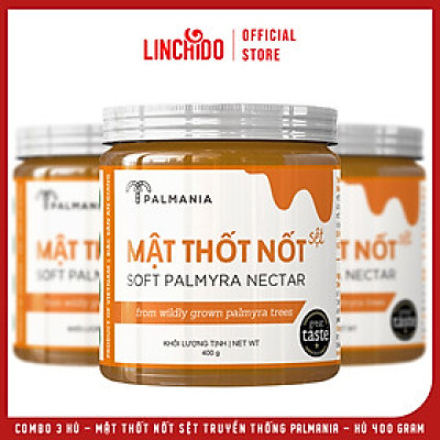 Combo 3 hủ - Mật thốt nốt sệt truyền thống PALMANIA | Nguyên Chất, Tự Nhiên (400 GRAM Hủ PET )