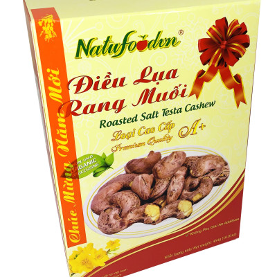 Điều lụa rang muối cao cấp A+454 (500g) - Hộp quà tết - Natufoodvn