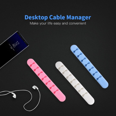 BUBM  Desktop Multipurpose Cable Manager Cable Organizer Wire Holder for Charging Cord with Adhesive Tape for Office and