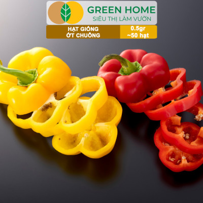Hạt Giống Ớt Chuông GreenHome, Gói 0,5gr~50 hạt, Dễ Trồng Quanh Năm, Thu Hoạch Nhanh, Năng Suất Cao G13
