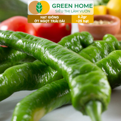 Hạt Giống Ớt Ngọt Trái Dài GreenHome, Gói 0,2gr~25 hạt, Dễ Trồng Quanh Năm, Năng Suất Cao G16