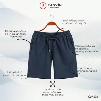 Quần short nam FASVIN thể thao vải gió thoải mái chuẩn phom siêu nhẹ Q25475.HN