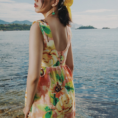 Đầm Linen Xoè Dâm Bụt DRE200 Thời trang thiết kế Hity