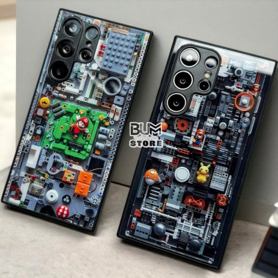 Ốp Lưng Cho Samsung S25 Ultra / S24 Ultra / S23 Ultra / S22 Ultra Super Mario Viền Dẻo Tráng Gương