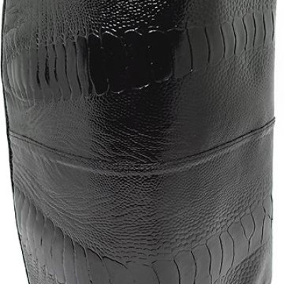 Túi đeo da đà điểu Huy Hoàng da chân màu đen HT6414