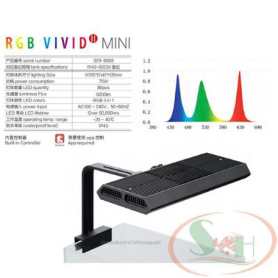 Đèn led Chihiros RGB Vivid 2 Mini quang phổ kẹp bể thủy sinh cá tép