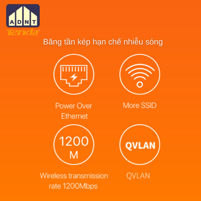 Bộ phát wifi ốp trần tốc độ cao 1200 Mbps Wireless Router I21 Tenda hàng chính hãng