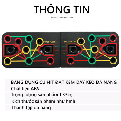 Bảng dụng cụ tập hít đất , tập chống đẩy theo màu sắc, mỗi màu sắc sẽ tương ứng với bài tập khác nhau tương ứng với nhóm cơ khác nhau, thiết kế từ nhựa ABS an toàn cho người dùng - Hàng Chính Hãng