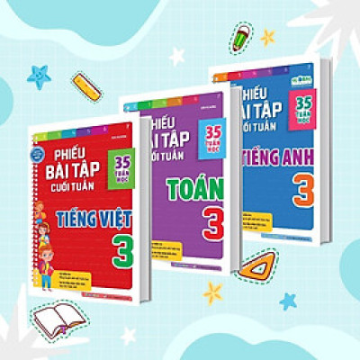 Sách - Phiếu Bài Tập Cuối Tuần Toán, Tiếng Việt, Tiếng Anh Lớp 3 - Chọn Lẻ 3 Môn - Megabook