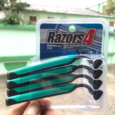 Combo 4 Cây Dao Cạo Râu 3 Lưỡi Kép - Hàng chính hãng (màu ngẫu nhiên)