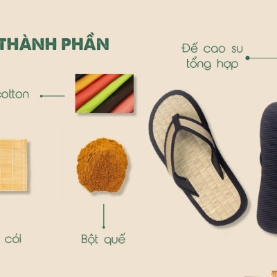 Dép khách sạn Hương Quế DKS-09 làm từ lụa tơ tằm - vải cotton - lớp đế cao su xốp cho đôi chân thơm - mát và khô thoáng