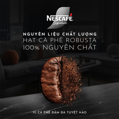 [Tặng 01 Khăn tắm NESCAFÉ Signature] Combo 2 hộp Cà phê đen hòa tan NESCAFÉ Signature Hộp 10 gói ĐẬM ĐÀ TUYỆT HẢO