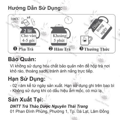 Combo 5 Hộp Trà Hà Thủ Ô (Hộp 50 Túi Lọc X 2g)- Nguyên Thái Trang – Thảo Dược Thiên Nhiên – Tốt Cho Sức Khỏe