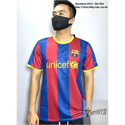 Áo Bóng Đá Retro Barcelona 2010 - Sân Nhà bản cao cấp vải Cotton Polyester