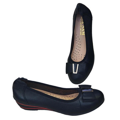 Giày Nữ Búp Bê Đế Xuồng Da Bò Thật TiTi ĐÔ Cao Cấp 4cm GBBN2033d