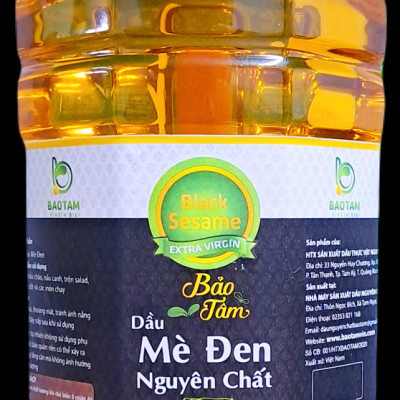 Dầu Mè Đen Nguyên Chất Bảo Tâm (Dầu Mè Nguyên Chất, Dầu Vừng Đen Nguyên Chất) – Sản xuất từ Hạt Mè Đen Thuần Chủng Tự nhiên, Cao cấp - Nấu Canh, Trộn Salad, Cho bé Ăn Dặm - Hàng Chính Hãng – 2 L
