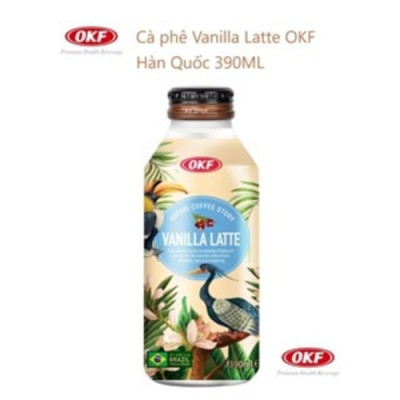 Cà phê Vanilla Latte OKF Hàn Quốc 390ml x 6 chai Brazil Arabica Beans