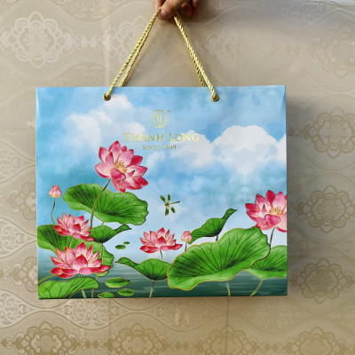 HỘP BÁNH TRUNG THU 4 BÁNH CHAY 220G - COMBO CHAY 4 - THÀNH LONG 880G - TẶNG 1 HỘP TRÀ