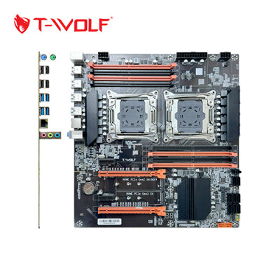 Bo mạch chủ Main T-WOLF Xeon TW-DU99D4 (2*LGA2011-3E5V3-V4/8*DDR4(Chạy được Ram thường)/Lan 1000/2*NVMe-M.2 Sata/2*PCIe16X/2*PCIe1X) - Hàng Chính Hãng