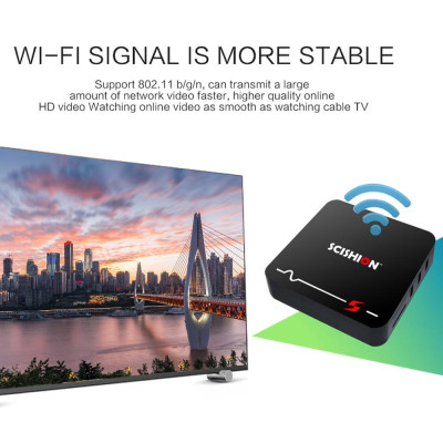 TV Box thông minh SCISHION S Smart Android 8.1, RK3229 Quad-core  hỗ trợ Tìm kiếm bằng giọng nói 4K UHD H.265 VP9