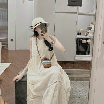 Váy Bầu Sát Nách Mùa Hè Azuno V84 Chất Liệu Cotton Ren May 2 Lớp Cao Cấp