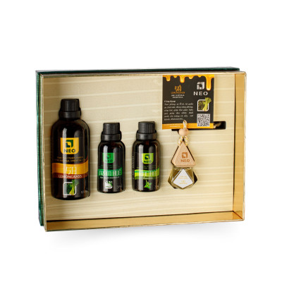 Combo Tinh dầu thiên nhiên NEO gồm 100ml Sả  + 30ml Tràm Huế + 30 ml bạc hà + 8ml (Quế hoặc Sả)