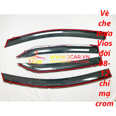 Vè che mưa xe Vios 2008 2009 2010 2011 2012 2013 chất liệu chỉ mạ crom cao cấp