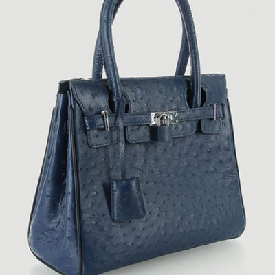 Túi xách da đà điểu Huy Hoàng cao cấp màu xanh đậm HT6442