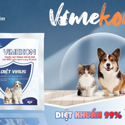 Bột Vimekon sát trùng chuồng trại, nhà vật nuôi (Vemedim, gói 20g)