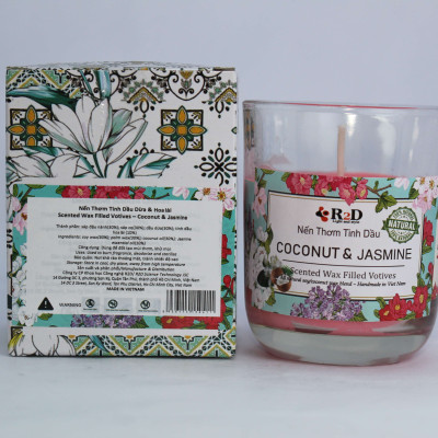 Nến thơm hoa Lài Coconut Jasmine R2D Thư giãn tinh thần - khử mùi hiệu quả