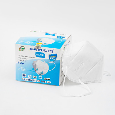 [Combo mua 4 hộp tặng 2 hộp] Khẩu trang T W 5 lớp kháng khuẩn, chống bụi mịn - Hàng chính hãng The World