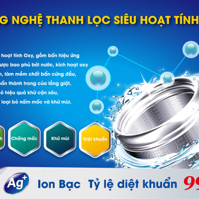Chất Làm Sạch Lồng Giặt Mao Bao Ion Bạc Nâng Cấp Mới 300g + 6g