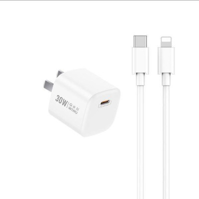 Bộ Sạc Nhanh IPHONE WIWU Nano 30W GaN Mini WI-U006, Sạc Type-C Thích Hợp Cho IPHONE 15/ 15 Pro/ Pro Max Tablet - Hàng chính hãng