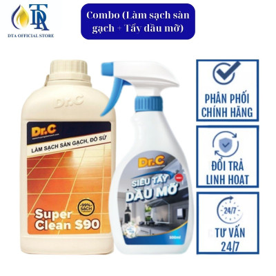 Combo Tẩy Bồn Cầu Bị Ố Vàng,Tẩy Gạch Men,Tẩy Xi Măng S90+Nước Lau Bếp Đa Năng,Tẩy Xoong Nồi Siêu Sạch,Tẩy Dầu Mỡ Nhà Bếp Dr.C
