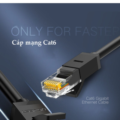 Dây cáp mạng 2 đầu đúc sẵn Cat6 UTP UGREEN NW102 20164 dài 10M - Hàng chính hãng