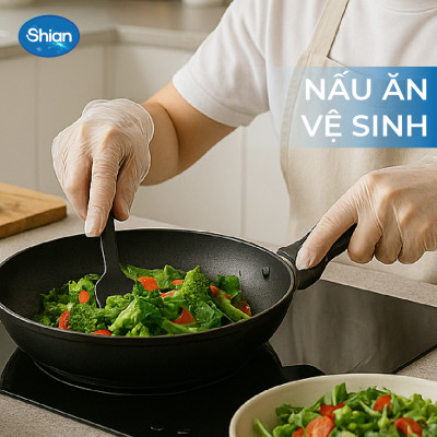 [50 đôi] Găng Tay Vinyl không bột không lo dị ứng, an toàn cho tay dùng trong Thực Phẩm, Vệ Sinh