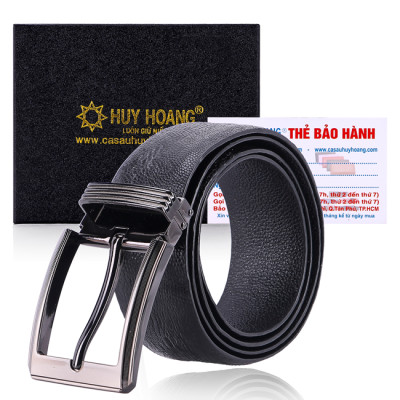 HJ4421-22-23-24 - Thắt lưng nam da đà điểu Huy Hoàng 4P đầu kim màu đen, nâu đất, vàng bò, nâu đỏ