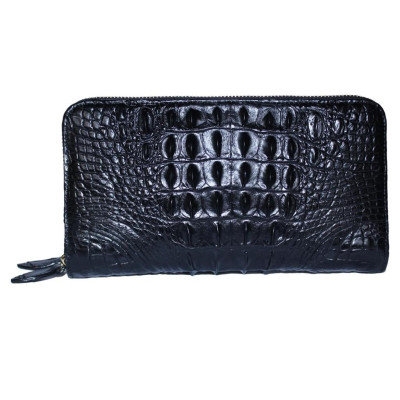HP3738 - Ví nữ da cá sấu Huy Hoàng nhiều ngăn gai cầm tay màu đen