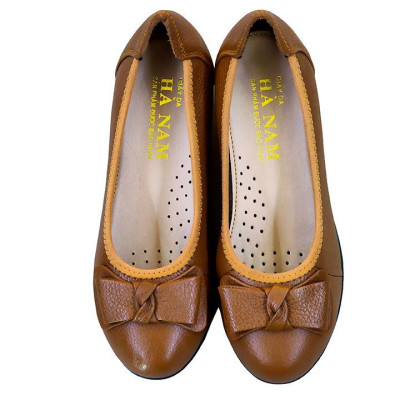 Giày Nữ Búp Bê Đế Xuồng Da Bò Thật TiTi ĐÔ Cao Cấp 4cm GBB2026d