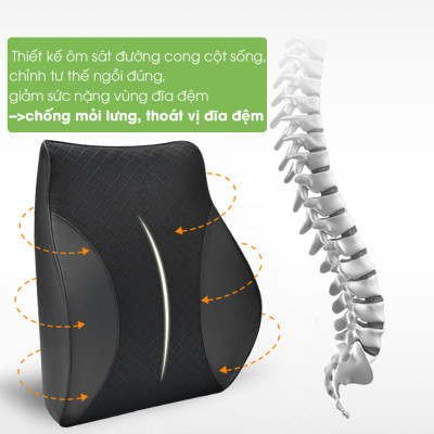 Gối tựa đầu xe ô tô cao su non, gối tựa lưng ô tô cao cấp kê cổ tựa lưng ghế ô tô, massage vai gáy phụ kiện xe hơi Tâm Luân