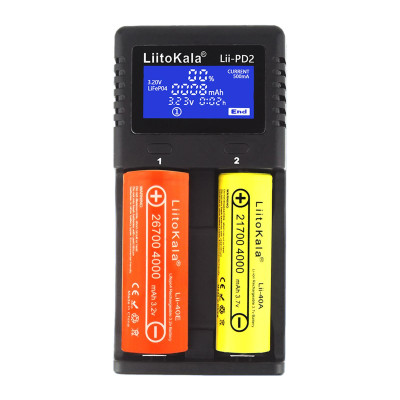 Bộ sạc pin thông minh LIITOKALA LII-PD2  2 khe cắm Độc lập - Phích cắm của US