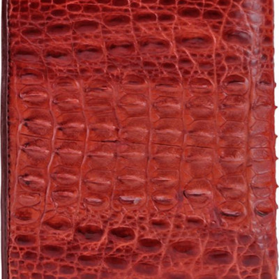Ví Nam Da Cá Sấu Nguyên Con Kiểu Đứng Huy Hoàng HT2237 (12.5 x 10 cm) - Nâu Đỏ