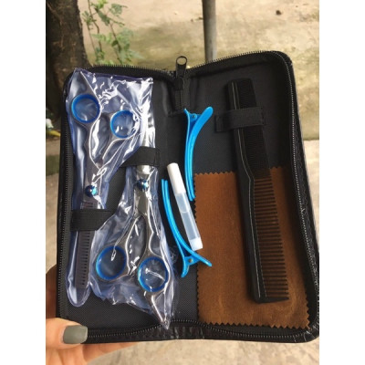 Bộ Kéo Cắt Tóc Gia Đình Thép Không Gỉ Lưỡi Sắc Bén Cao Cấp HAND MADE Chuyên Nghiệp TẶNG Nhiều Quà Tặng Kéo Tỉa Tóc Tặng Lược Cắt Tóc Cực Sang Trọng Nam Nữ Tiện Lợi