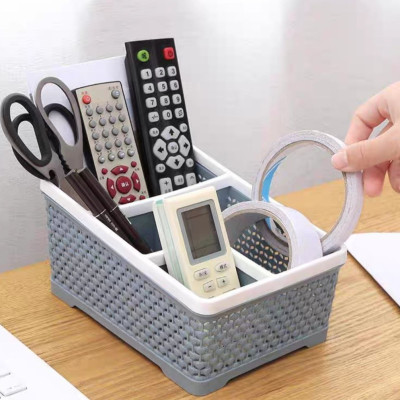 Khay Tiện Ích Đa Năng Để Bàn 4 Ngăn Đựng Mỹ Phẩm Điều Khiển Đồ Dùng Cá Nhân Văn Phòng Kiểu Dáng Hàn Quốc