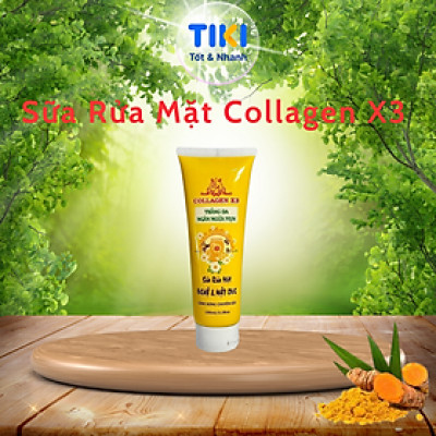 Sữa Rửa Mặt Collagen X3 Sữa Rửa Mặt Nghệ Mật Ong Sạch Sâu Dưỡng Trắng Da Đông Anh Chính Hãng100ml